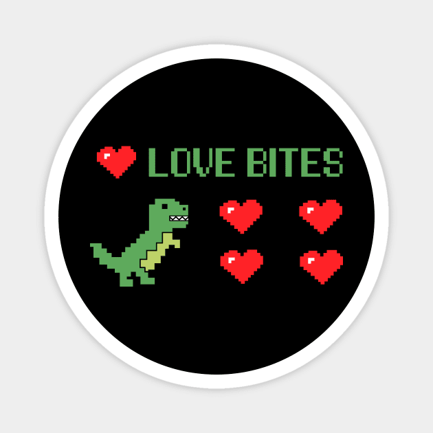 Love Bites Cute Dino Valentines Day Family Dinosaur Lover Trex Loving Dino Magnet by NickDezArts